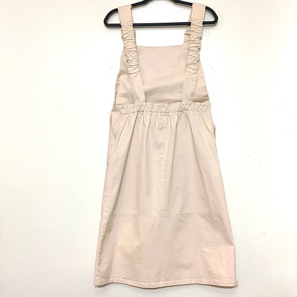 LADO bASiC overall dress CREAM color has elastic back waistband & Velcro straps - Picture 2 of 10